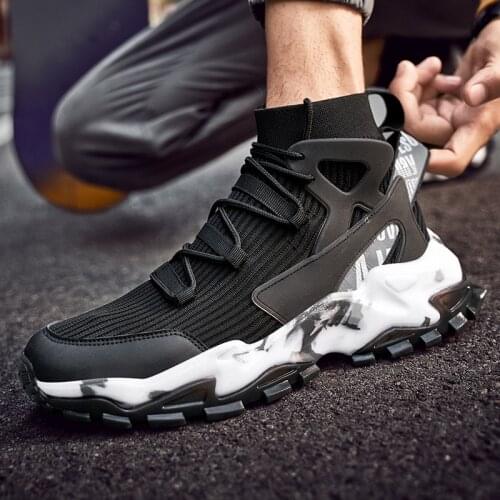 Men Shoes High Top Casual Running Sneakers Male Breathable Sports Boots Fashion Outdoor Workout Sock Trainers Zapatos Hombre