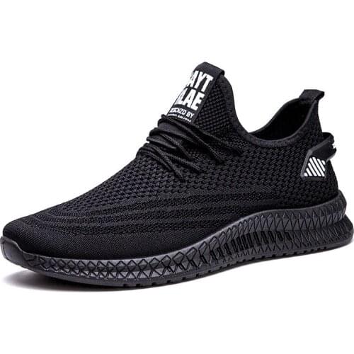 2021 Breathable Mesh Mens Sneakers Trainers Low Cut Lace-Up Casual Sports Shoes Comfortable Male Zapatos Running Shoes 39-44