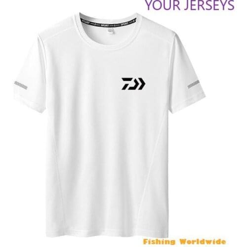 New Arrival Men DAIWA Fishing Shirts Outdoor Sport Soft Elastic Fishing T Shirts Plus Size Breathable DAWA Fishing Clothes L-8XL