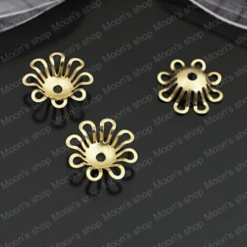 Wholesale 14*4mm Not plated color Flower Copper Bead Caps Findings Accessories 50 pieces(JM3610)