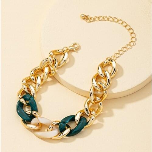 Punk Rock Gold Curb Cuban Chain Bracelets for Women Miami Boho Thick Gold Color Charm Bracelets Bangles Fashion Jewelry