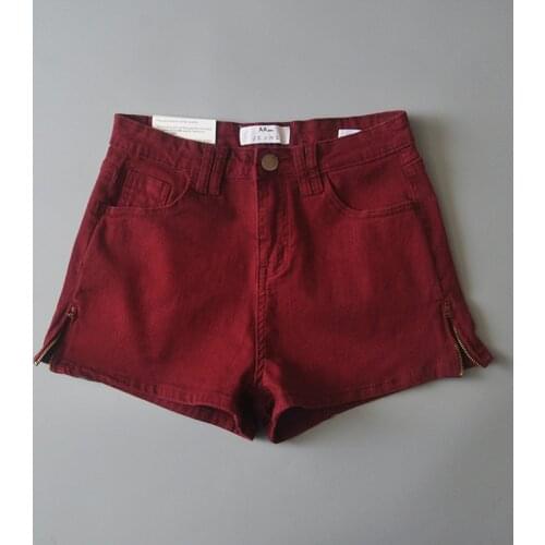 Sexy High Waist Denim Shorts Summer Side Zipper Vintage Skinny Shorts Women Jeans Streetwear