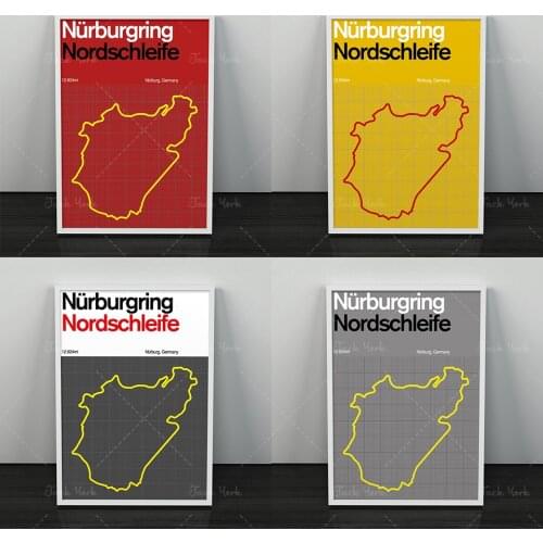 Nürburgring Nordschleife Racing Circuit Formula 1 Gift, Formula 1 Art, Print, F1 Race Track Circuit Map Germany Poster, Retro P