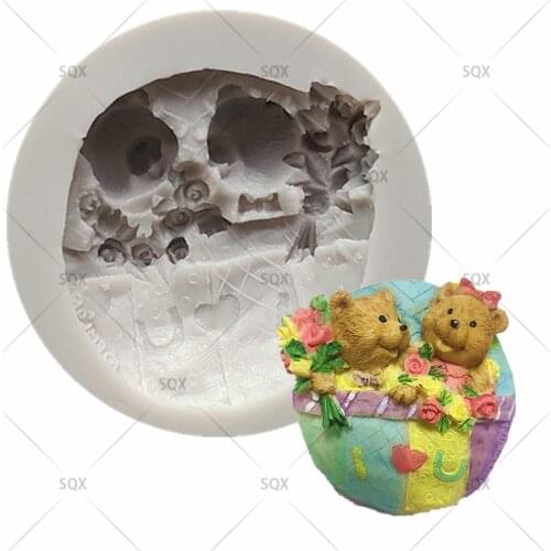 Affection bear silicone mold mold epoxy resin mold fondant cake chocolate mold 18135