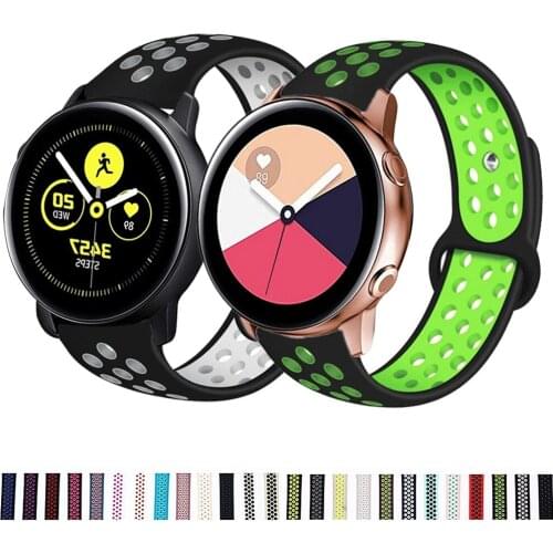 Silicone Watchband For Samsung Galaxy Watch Active 2 40mm 44mm Rainbow Bracelet For Gear Sport S3 Soft Strap Reverse Buckle New