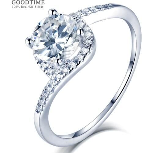 Luxury Moissanite Ring For Women Pure 100% 925 Sterling Silver Ring Anniversary Valentines Jewelry Gift For Lover