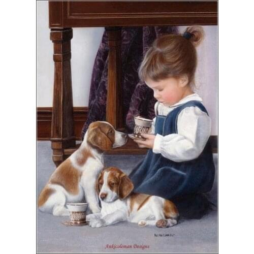 Counted Cross Stitch Kits Needlework Embroidery - Crafts 14 ct Aida DMC Color DIY Arts Handmade Home Decor - At Tea Time 2