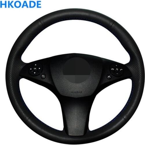 DIY Hand-stitched Black Artificial Leather Steering Wheel Cover For Mercedes Benz C180 C200 C350 C300 CLS 280 300 350 500 GLK