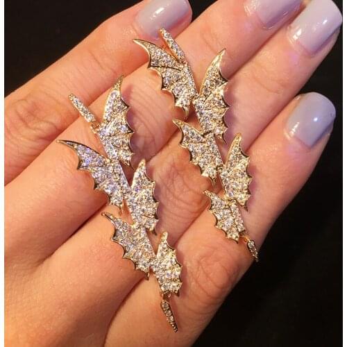 Korean Pop Version Hollow Out Classic Cubic Zirconia Butterfly Earring Personality Trendy Designer Vintage Charms Jewelry