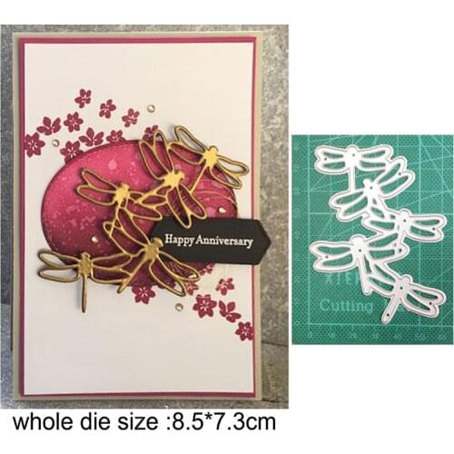 Craft dies 5pcs dragonfly border Metal Cutting Dies for Scrapbooking dies DIY Paper Cards Making Embossing Die Cut stencils dies
