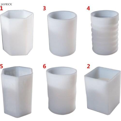 Silicone Mold DIY Pen Holder Desk Organizer Decoration Table Decor Epoxy Resin Handmade Crafts Molds Gifts Cup Stripe Unique