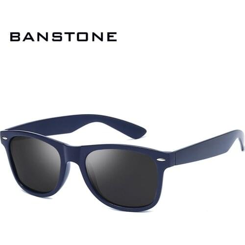 BANSTONE DESIGN Men Women Classic Retro Rivet Polarized Sunglasses Lighter Design Square Frame 100% UV Protection