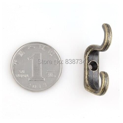 100pcs 34*8*20mm double hook vintage hook flower coat hook bag clothes hanging hook