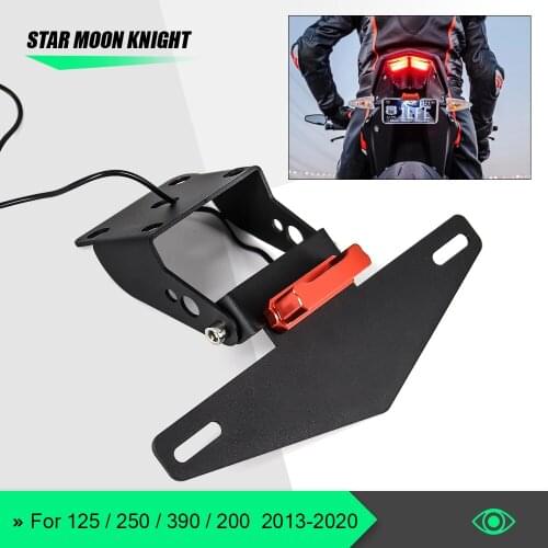 Motorcycle Rear License Plate Tail Frame Holder Bracket with LED Light for 125 250 390 200 2013 - 2016 2017 2018 2019 2020