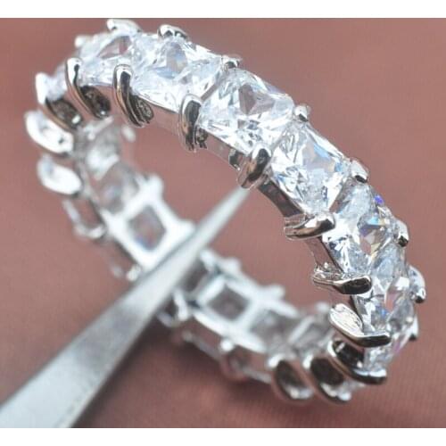 Fashion New White Cubic Zirconia Silver Plated For Women Jewelry Rings Free Shipping Size 6 7 8 9 SA035