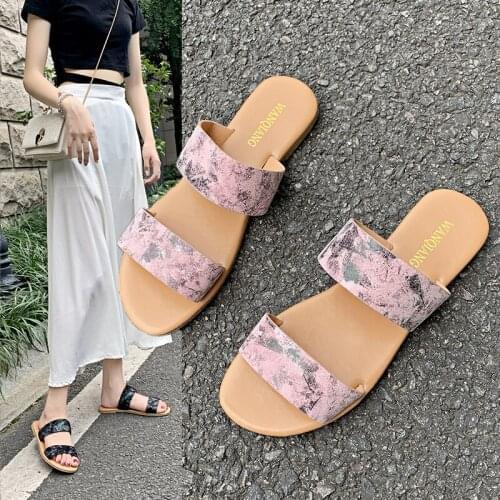 2020 Women Flats Sandals Open Toe Shoes 2019 Summer New Sandals Ladies Vintage Wedge Sandals Flats Roman Slippers Beach Sandals