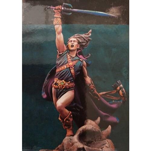 1/32 54mm ancient woman warrior include base Resin figure Model kits Miniature gk Unassembly Unpainted