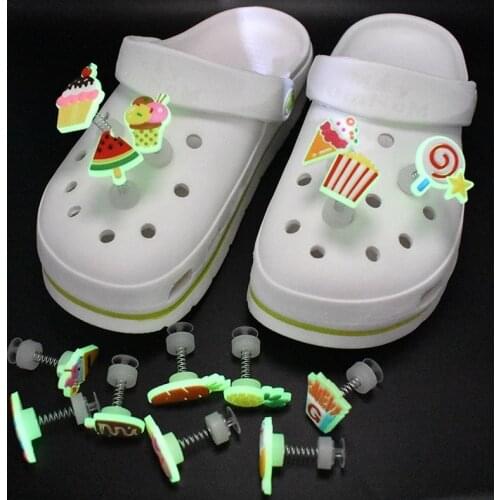 1PCS Cute Cartoon Luminous Shoe Charms PVC Shoe Buckles Light Shoes Accessories Ornaments as Party Xmas Gifts