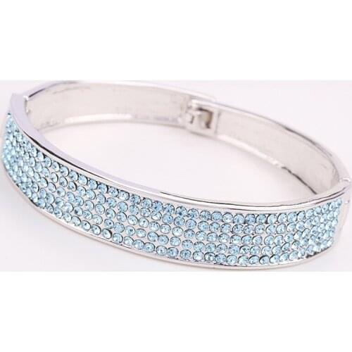 10 Colors high quality hot sell colorful Luxury Gold Color Bracelets for Women Crystal jewelry