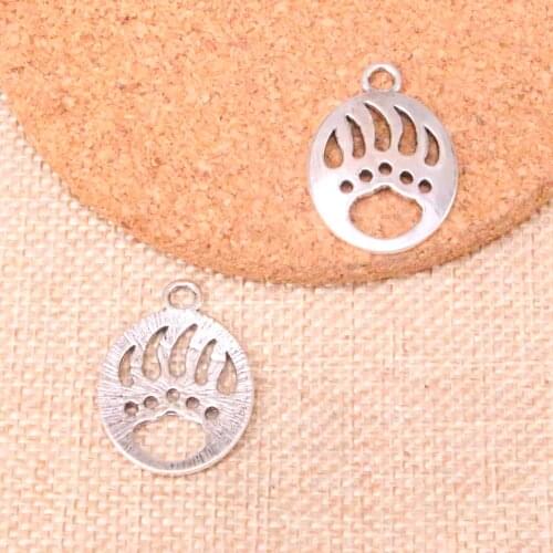 11pcs Tibetan Silver Plated bear paw Charms Pendants for Jewelry Making DIY Handmade Craft 30*22mm