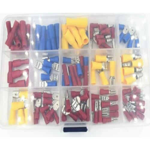 120Pcs Assorted Insulated Electrical Wire Terminal Crimp Connector Spade Set Kit