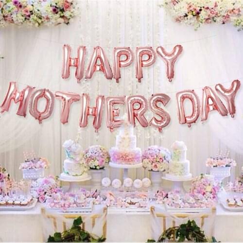 16 inch happy mothersday letter aluminum film balloon set holiday decoration balloons mothers day party decoration balloons