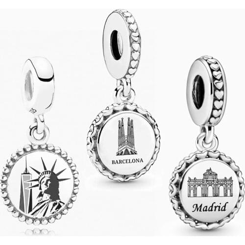 2020 S925 Colgante En Plata De Ley Madrid Charm Woman Holy Family Original Diy Bracelet Charm A Jewelry Gift For Women