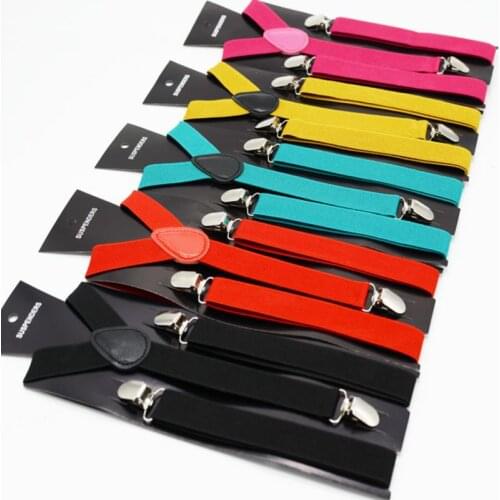 300pcs/lot adult candy color clip on Suspenders/men/womens solid color Elastic Y-Shape Adjustable Braces 2.5*100cm