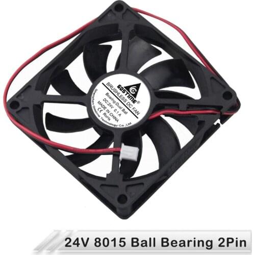 5pcs LOT Gdstime 24V Dual Ball Bearing 80mm 80mmx80mmx15mm 80*15mm Computer Brushless DC Case Cooler Cooling Fan 2Pin Connector
