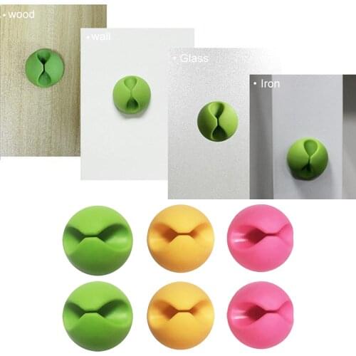 6 Pack Cable Organizer Clips, Desk Cord Holder Keeper Strong Adhesive Wire Holder for Organizing USB Cable/Power Cord/Wire