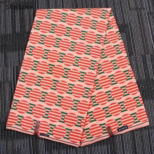 Chzimade 1Yard 100% Polyester African Fabric For Women Dress Wholesale Orange Color Ankara African Wax Print Sewing Fabric