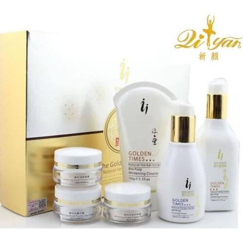 FREE SHIPPING QIYAN YIQI GOLDEN TIMES BEAUTIFYING MAKE UP WHITENING CREAM REMOVE FRECKLE SPECKLE SET 6PCS/SET