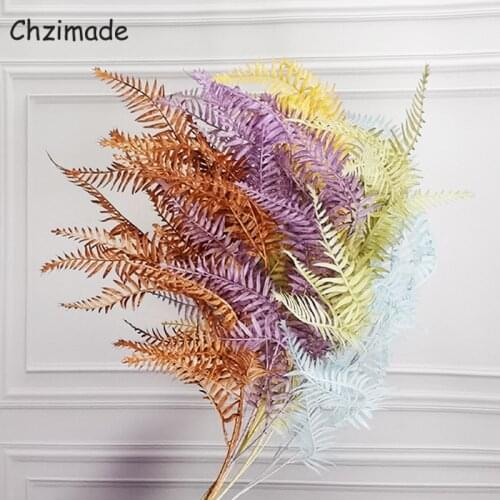 Chzimade Artificial Podocarpus Plants Long Branches Simulation Flower Diy Party Arrangement Home Decoration