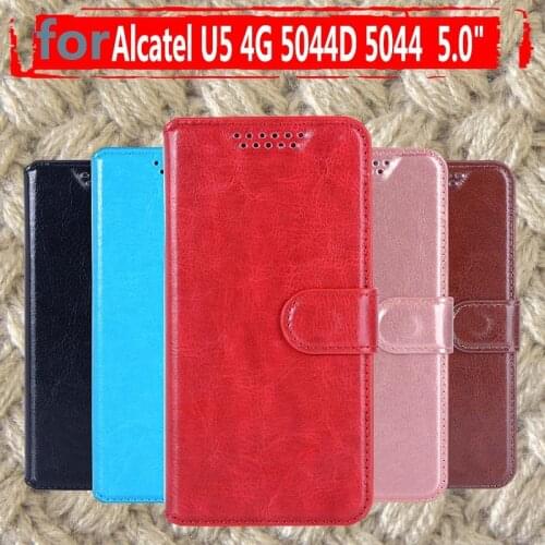 For Alcatel U5 4G Case 5.0 inch Wallet PU Leather Back Cover Phone Case For Alcatel U5 4G U 5 5044 5044D 5044Y Case Flip Bag