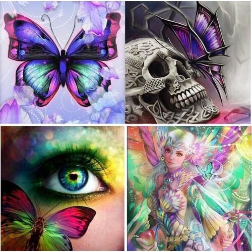 Butterfly Elf Skull 5D Diamond Painting Home Decor Embroidery Full Round Drill Display Rhinestones Animal Full Square Stitch