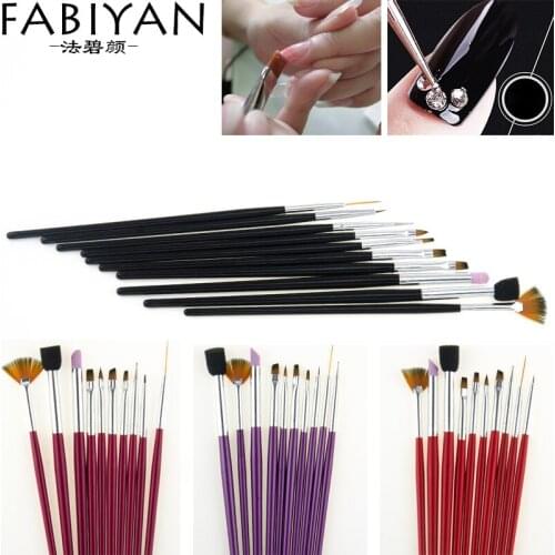 Nail Art Brush Painting Dotting Quartz Cuticle Remover Liner Fan Flat Pen Oblique Builder Gradient Tools UV Gel Design 10pcs/set