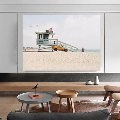Summer Seaside Canvas Decoration Painting Fresh Summer Sea Breeze Beach Korean Frameless Art Poster Home Decor Art Wall
