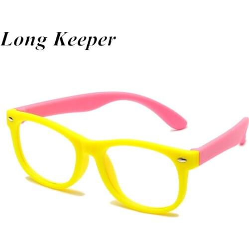 LongKeeper Square Anti Blue Light Kids Glasses 2020 TR90 Optical Frame Children Boy Girls Computer Transparent Eyeglasses UV400