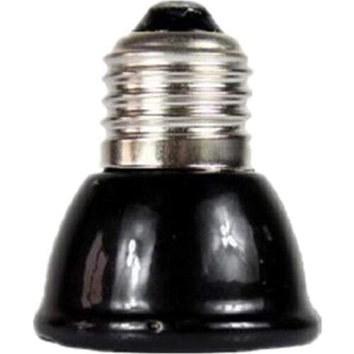 E27 Mini Infrared Ceramic Heating Bulb Elevator Globe Lamp for Animal Reptile -Black - Black, 100W