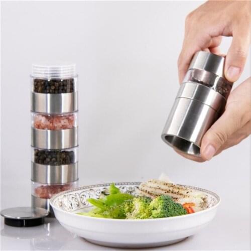 Multi-layers Pepper Grinders High Quality Salt Grinder Stainless Steel Household Manual Mill BBQ Tools Kitchen Cooking Gadgets