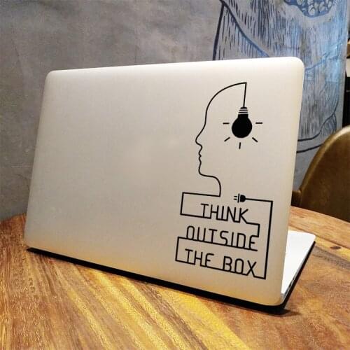 Think outside Box Quote Laptop Sticker for Macbook Decal Pro 16" Air Retina 11 12 13 14 15 inch Mac Book Notebook Skin Sticker