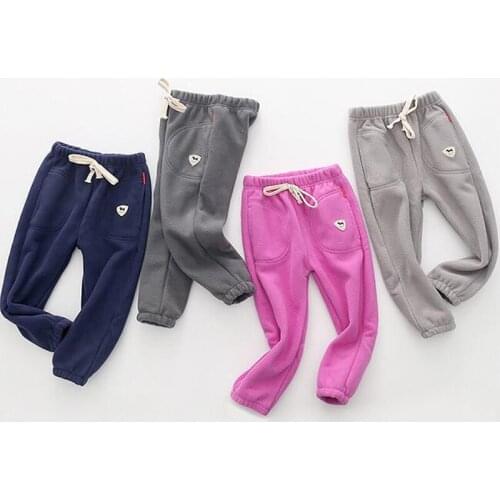 2019 new autumn and winter fleece childrens trousers for men and women fashion loose and comfortable