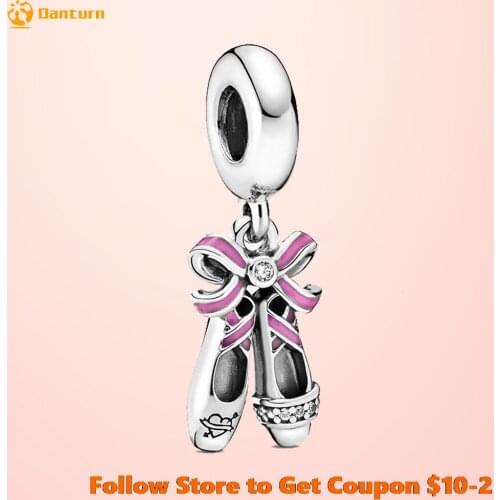 New 925 Sterling Silver Beads Punk Ballerina Shoes Charms fit Original Pandora Bracelets Women DIY Jewelry