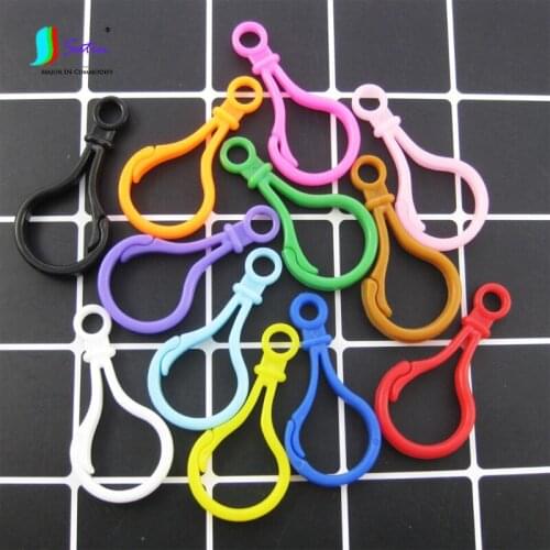 Wholesale 20pcs Big Size High Quality Candy Color Bag key Hang Decorate Plastic Lobster Clasp S0333H