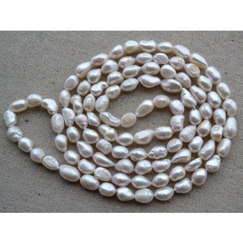 Terisa Pearljewellery 55 Inches Long Baroque Pearl Necklace 7-9mm Genuine Freshwater Pearl Necklace