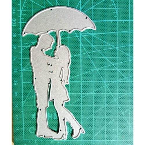 Couple In Love Hold Up An Umbrella Metal Cutting Dies Stamp Scrapbooking Stencils Diy Paper Album Cards Decor Embossing 2021 New