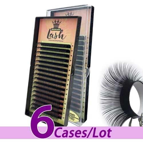 6pcs/lot MASSCAKU wholesale russian eyelash extension volume individual eyelash extension trays premium korean cilia lashes