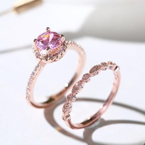 Luxury Rose Gold Couple Ring Elegant Simple Ladies Engagement Ring Factory Wholesale
