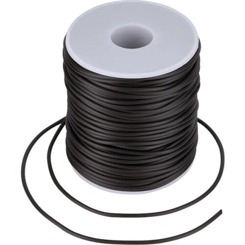 Pandahall 50m/roll 2mm PVC Hollow Pipe Tubular Rubber Cord Thread Wrapped with White Plastic Spool Jewelry Making Hole: 1mm
