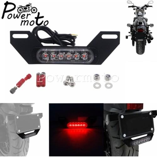 LEDs 12V B6 License Number Plate Light lamps Motorcycle Scooter Brake Light Kit W / License Plate Mount For Harley Cafe Racer